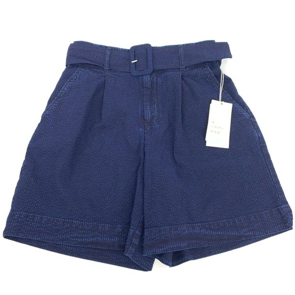a new day Pants - A New Day Women's Belted High-Rise Shorts Indigo B